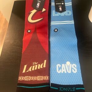 Stance Cleveland Cavaliers Crew Socks - Maroon and Light Blue Large
